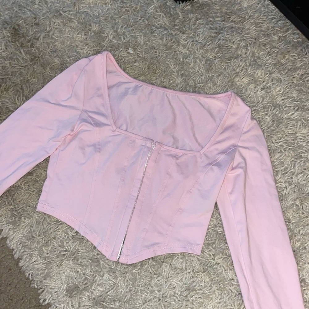 hook & eye square neck long sleeve